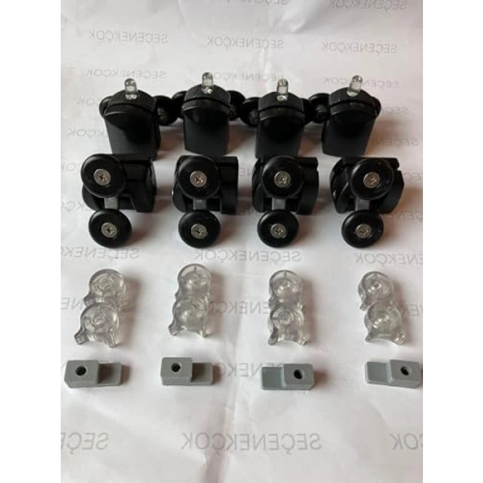 Metal Gövdeli Cam Duşakabin Tekerleği Tam Set