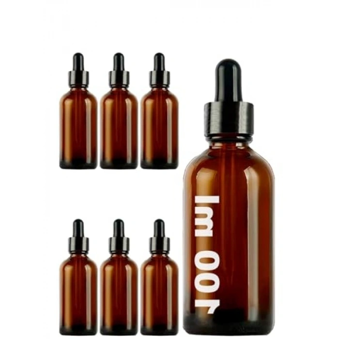 Metal Kapaklı Damlalık Dropper Şişesi - 100 ml, Cam Şişe (6 Adet)