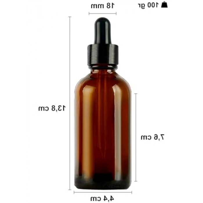 Metal Kapaklı Damlalık Dropper Şişesi - 100 ml, Cam Şişe (6 Adet)