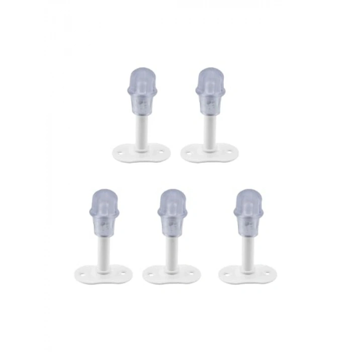 Metal Kapı Stoperi - 8 cm Beyaz Durdurucu Set (5 Adet)