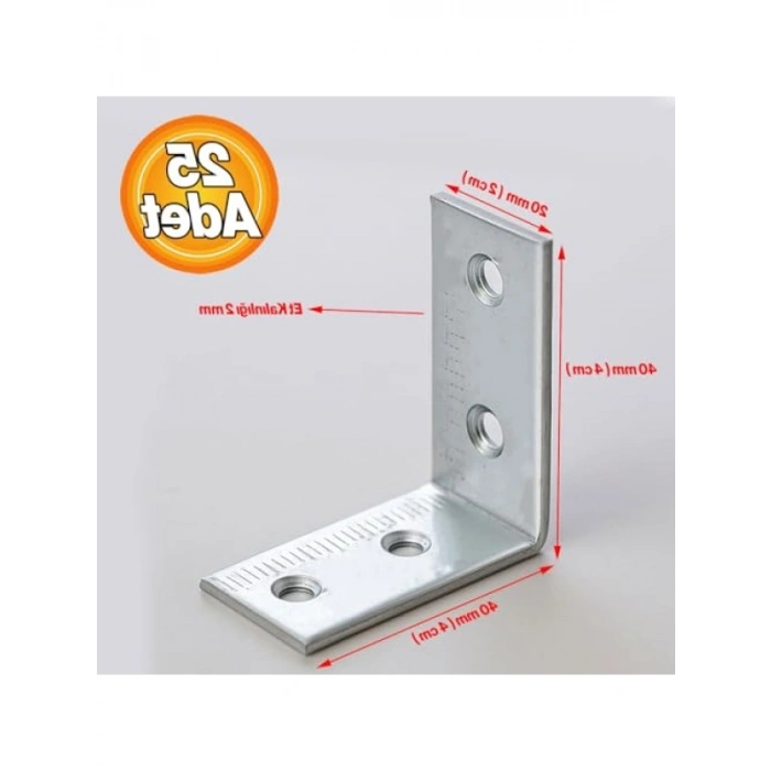 Metal L Demiri, 20x40x40 mm (25 ADET) Mobilya Destek Seti