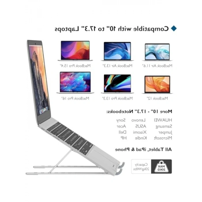 Metal Laptop Standı 7-17.3 inç Yükseklik Ayarlı