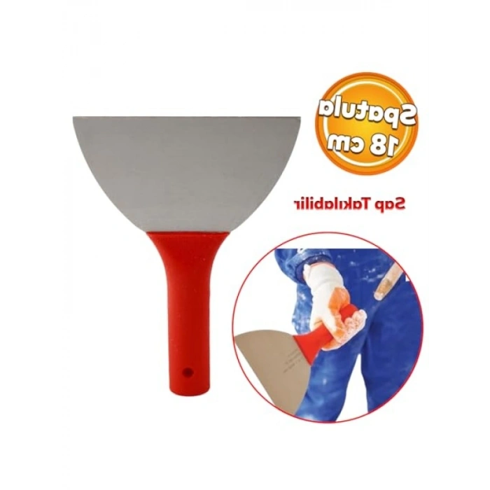 Metal Spatula ile Duvar Macunu ve Boya Kazıma - 18 cm Plastik Saplı