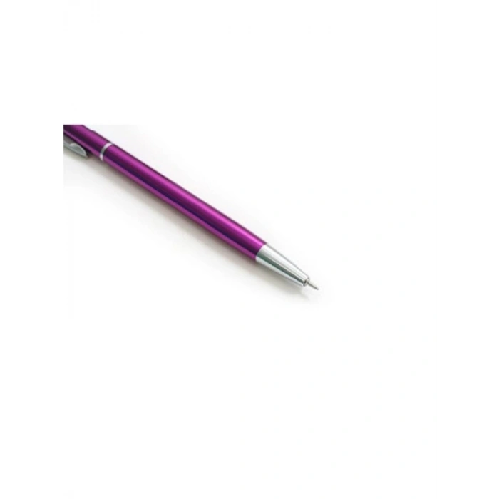 Metalik Mor Tükenmez Kalem, 0.3 mm İnce Uç
