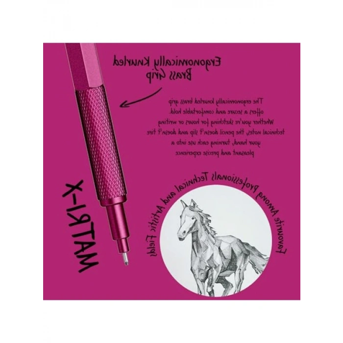 Metalik Pembe Versatil Kalem - 0.7 mm Uç, Ergonomik Tasarım