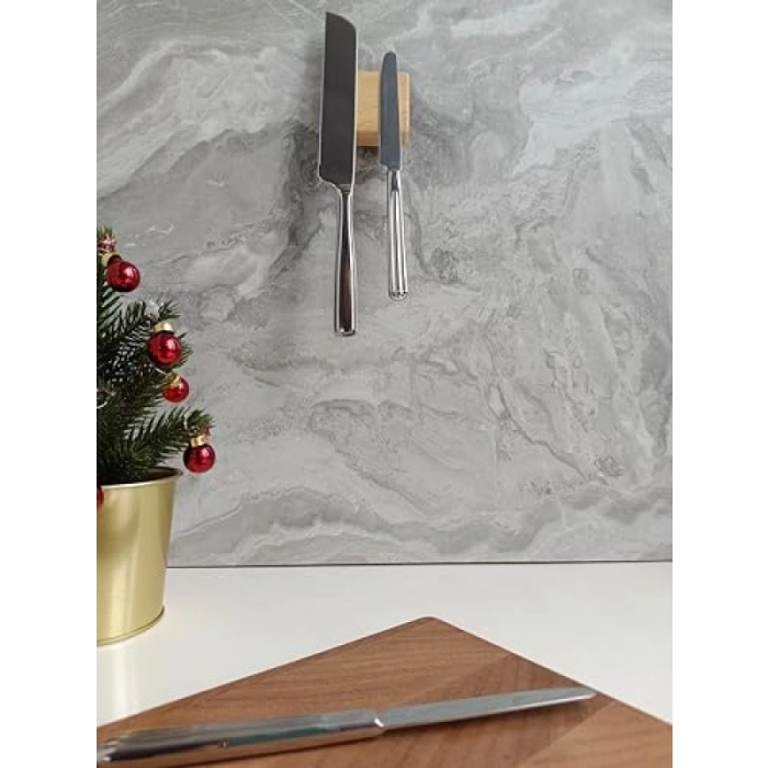 Mıknatıslı Duvara Monte Ahşap Bıçak Bloğu ve Tutucu, 2 Bıçak Kapasiteli