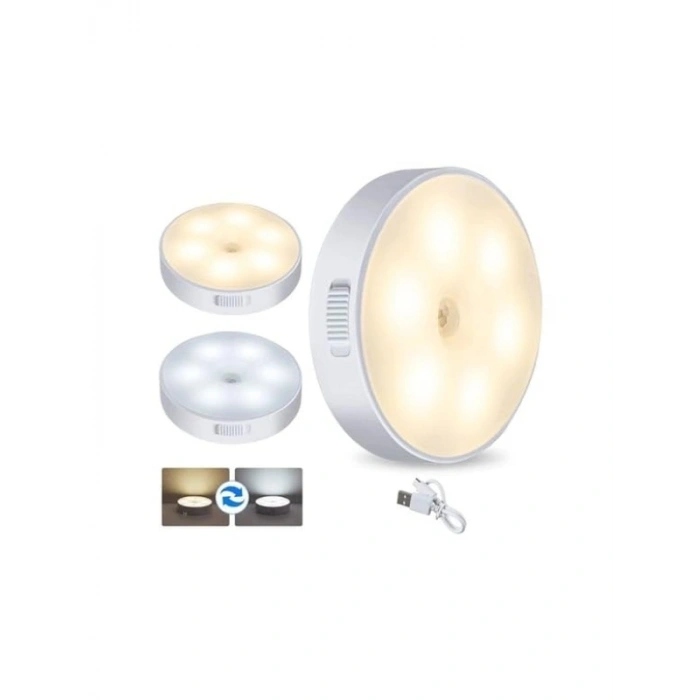 Mıknatıslı USB Şarjlı Gece Lambası, Hareket Sensörlü Aydınlatma