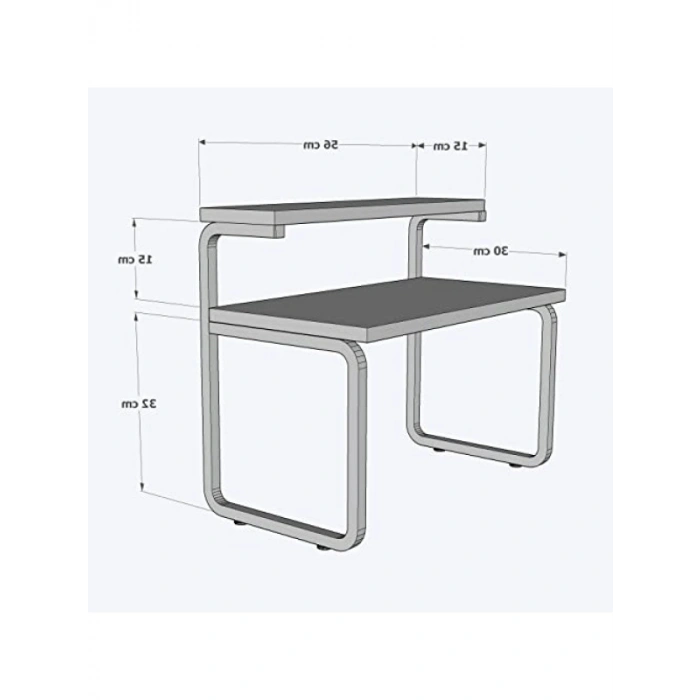 Mikrodalga Fırın Standı, Metal Raflı, Tezgah Üstü Organizer