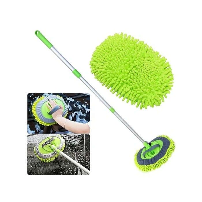 Mikrofiber Araba Yıkama Fırçası - Teleskopik Uzun Saplı
