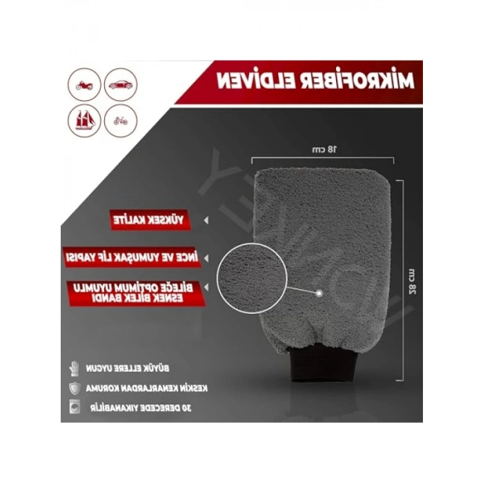 Mikrofiber Oto Yıkama Eldiveni, Temizlik ve Köpükleme için Uygun