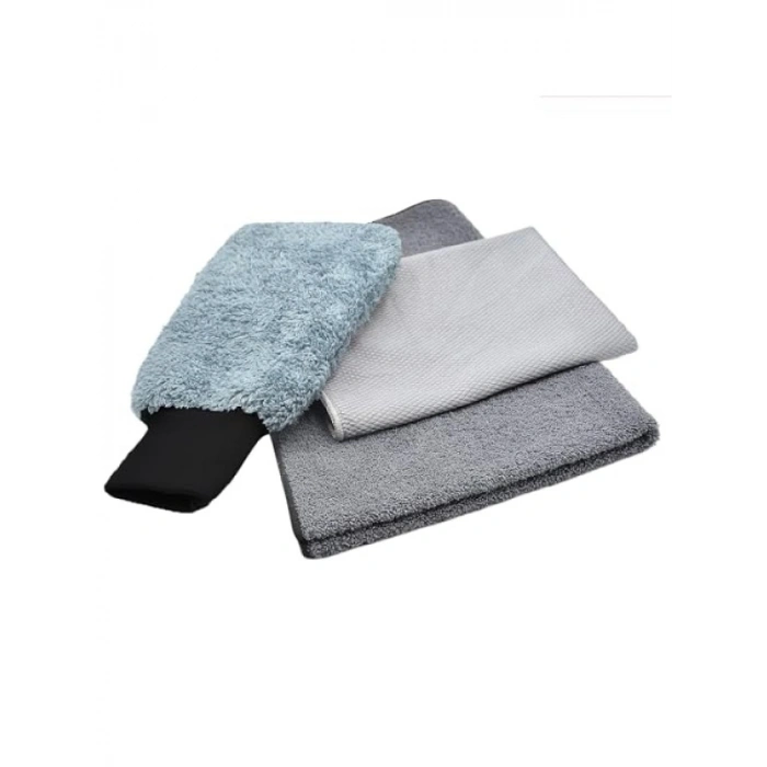 Mikrofiber Oto Yıkama Seti - 3lü Temizlik Paketi