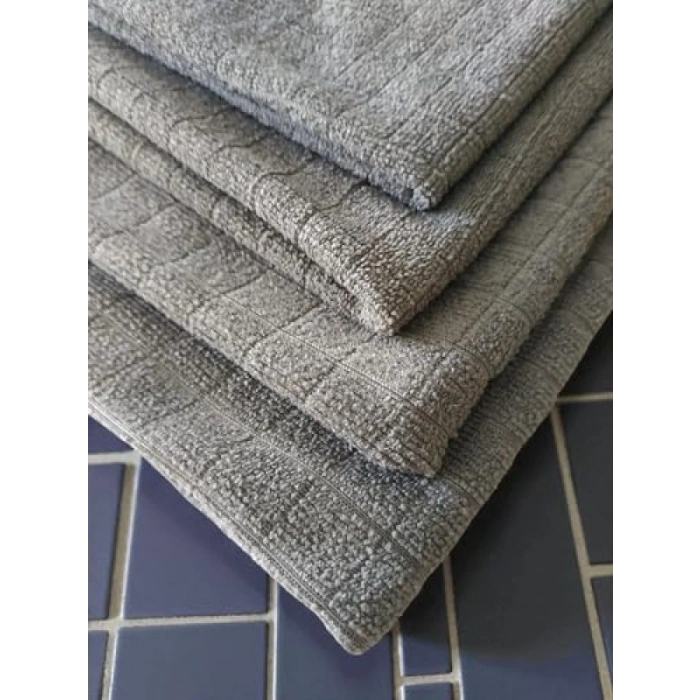 Mikrofiber Süper Emici 4lü Havlu Seti - Çok Amaçlı Bez (40x40 cm, Gri)