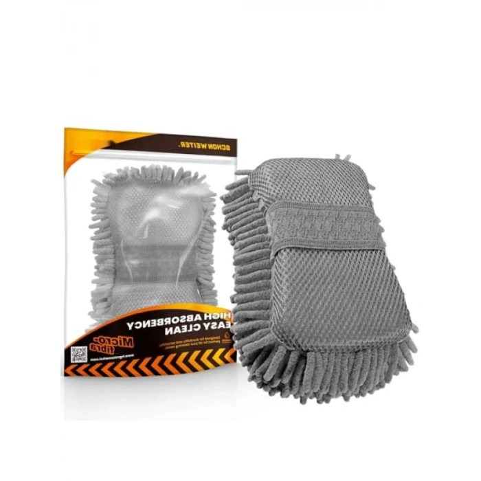 Mikrofiber Yıkama Süngeri - Makarna Tasarımlı, Yüksek Emicilik