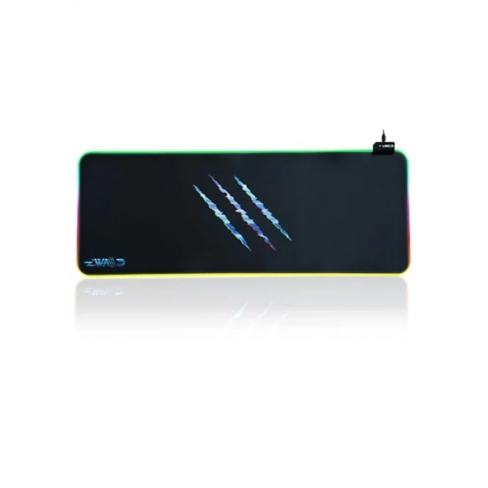 Mikrofiber Yüzeyli XXL RGB Dikişli Mousepad - 90x40 cm - Siyah
