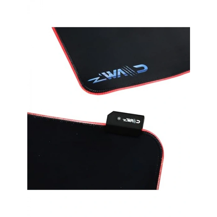 Mikrofiber Yüzeyli XXL RGB Dikişli Mousepad - 90x40 cm - Siyah