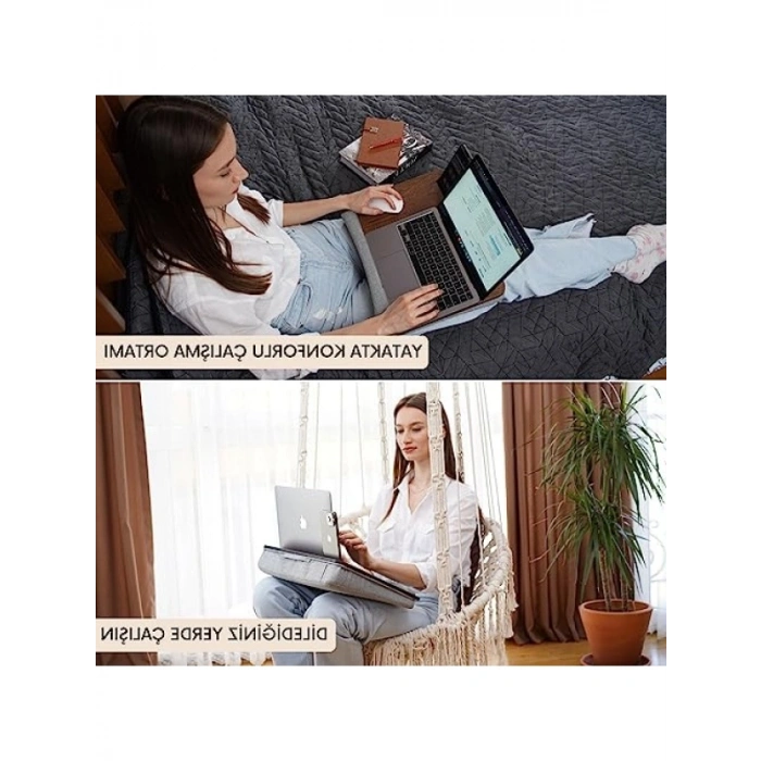 Minderli Yatak Üstü Laptop Sehpası - 13 ve 15.6 Dizüstü Bilgisayarlar için