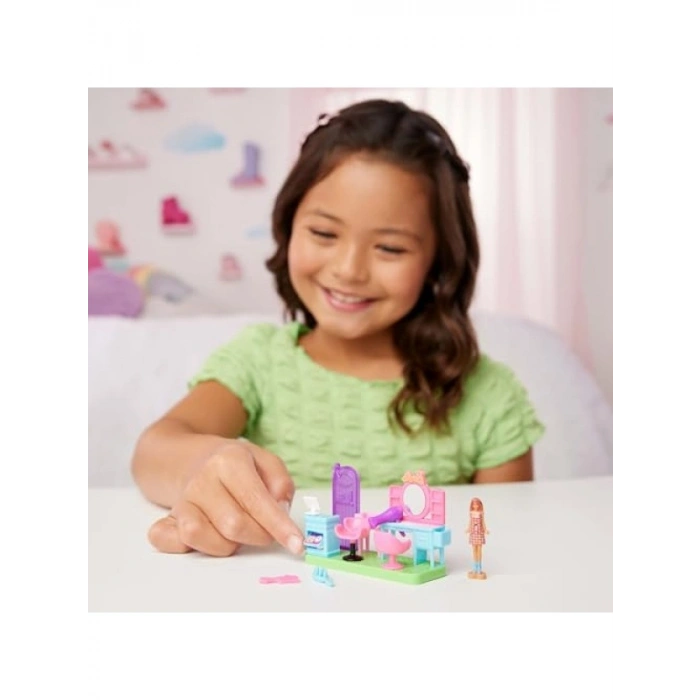 Mini Kuaför Salonu Oyun Seti - 4 cm Bebek ve Aksesuarlar