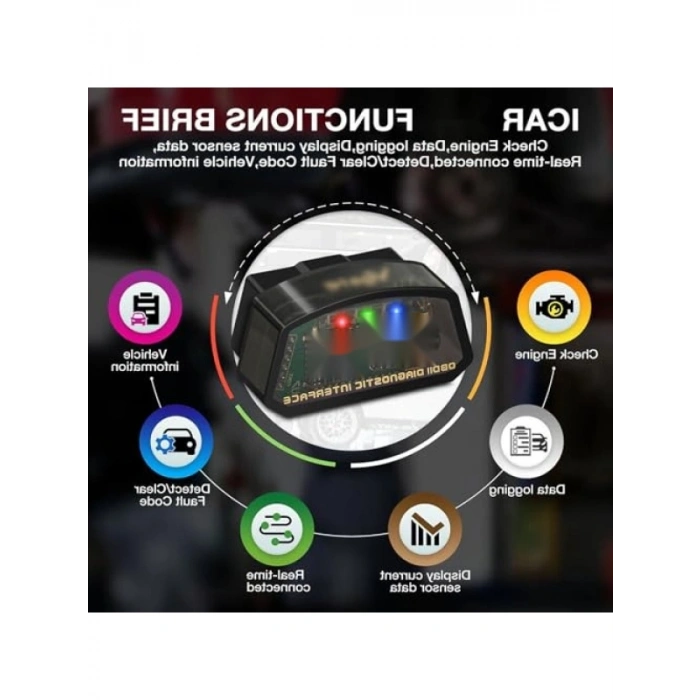 Mini OBD2 Bluetooth Tarayıcı - Araç Arıza Kodu Okuyucu