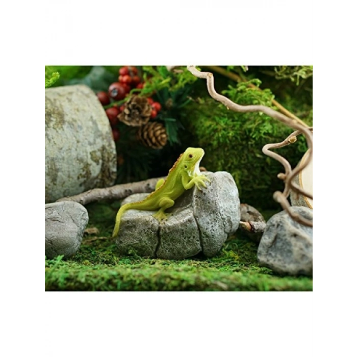 Minyatür Peri Bahçesi ve Teraryum İguana Heykeli - 8,3 cm