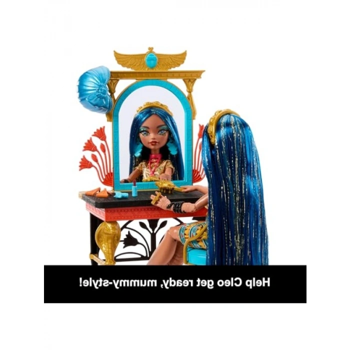 Mısır Temalı Makya Masası ve Aksesuar Seti, Cleo De Nile Bakım Günü Bebek ile