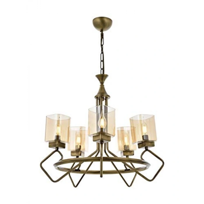 Modern Avize, Eskitme Kaplama, E14, Metal ve Cam, 70 cm