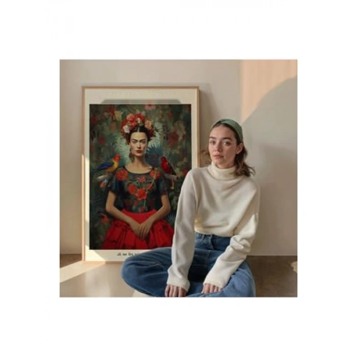 Modern Dekoratif Çerçevesiz Poster, Frida Kahlo, 30 x 40 cm