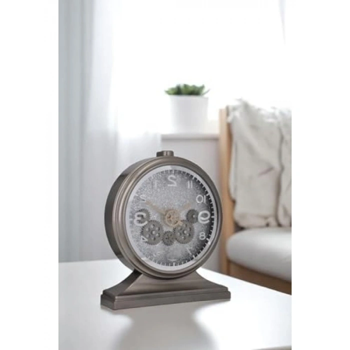 Modern Kadranlı 32x28 CM Ev ve Ofis Duvar Saati (Gri)