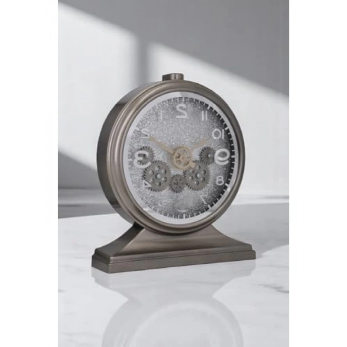 Modern Kadranlı 32x28 CM Ev ve Ofis Duvar Saati (Gri)