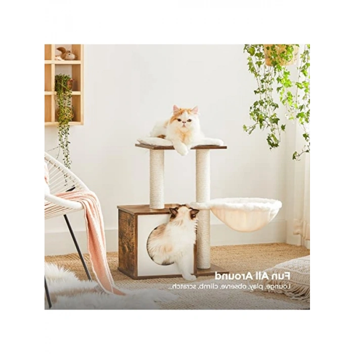 Modern Kedi Ağacı - Tırmalama Direkli Tasarım
