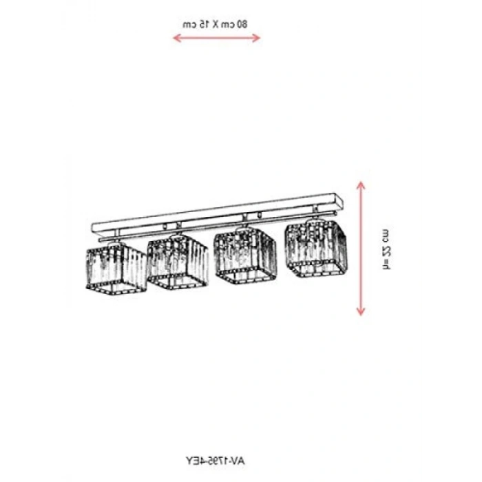 Modern Metal Kristal Avize - E27