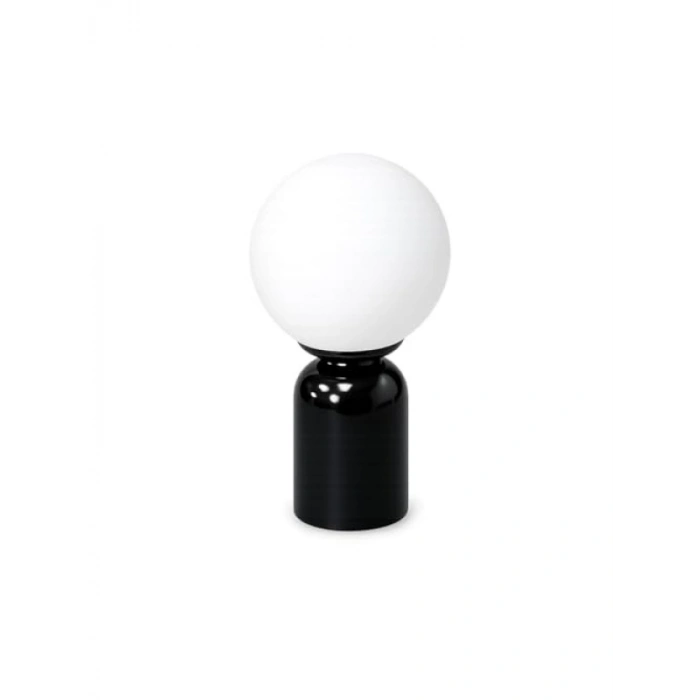 Modern Siyah Gövdeli Cam Küre Masa Lambası - 30 cm