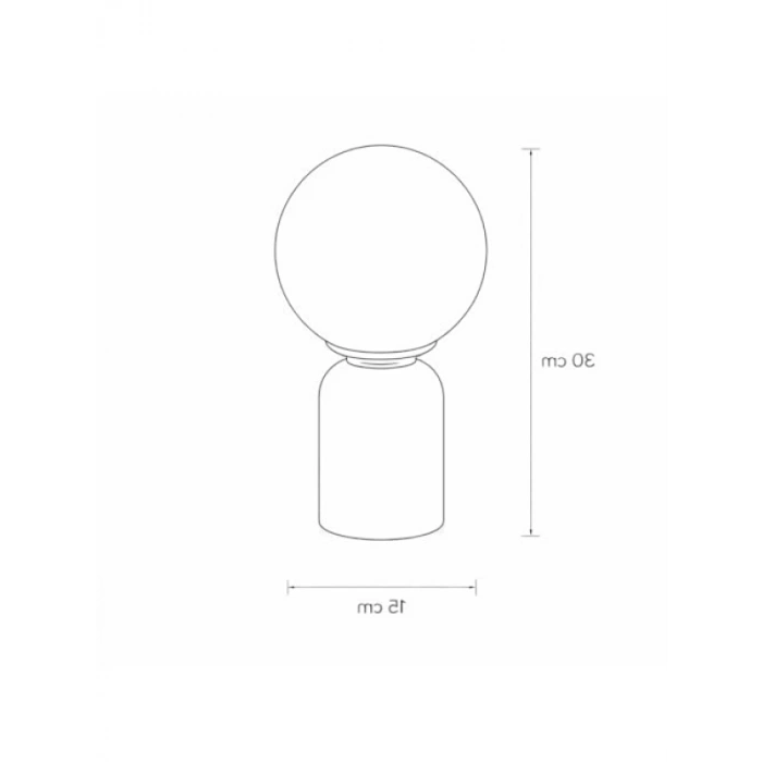 Modern Siyah Gövdeli Cam Küre Masa Lambası - 30 cm