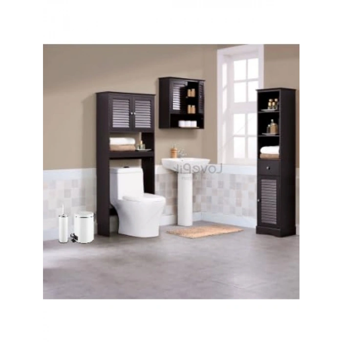 Modern Tasarımlı Beyaz Çöp Kovası Seti - 3 LT