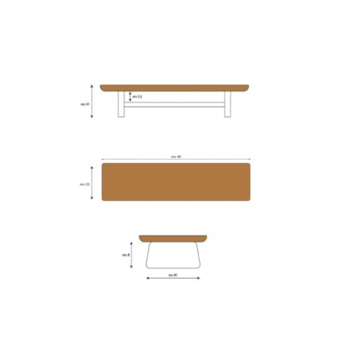 Modern Tasarımlı Meşe Monitör Standı, 22x55x10 cm