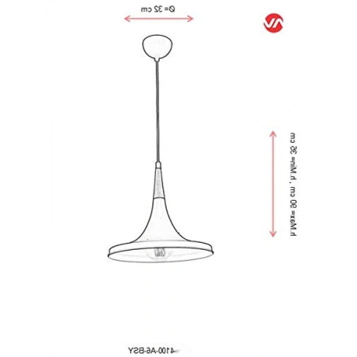 Modern Tasarımlı Siyah Avize, 60W Max E27 Duy