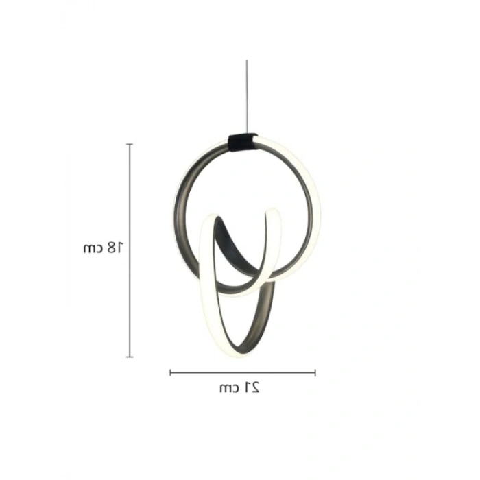 Modern Tasarımlı Taçlı LED Avize - 3 Renk Işık Seçeneği
