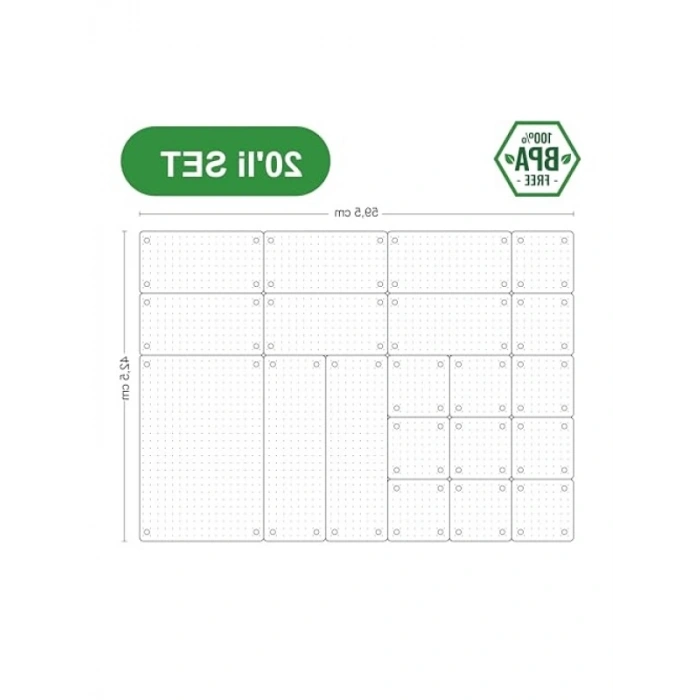Modüler Takı Organizer Seti - 20li Kristal