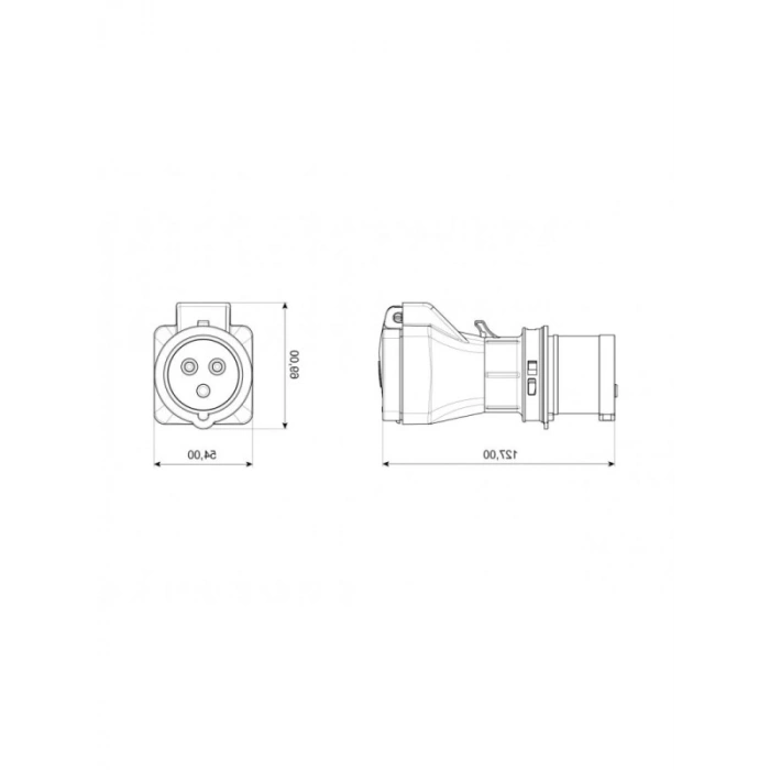 Monofaz Dönüştürücü Adaptör - 3/16A Fiş ile 1/16A Priz