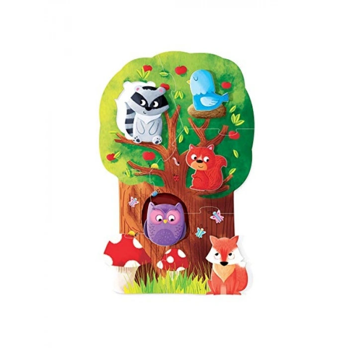 Montessori Temalı İlk Puzzle - Orman Tasarımı, 2-4 Yaş İçin
