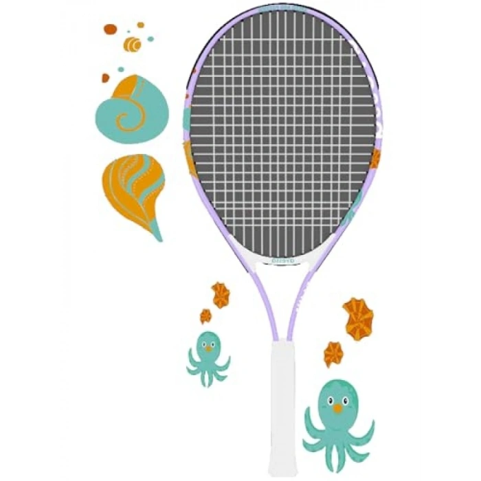 Mor Flamingo Desenli 23 inç Tenis Raketi
