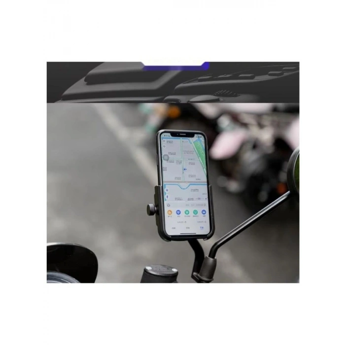 Motosiklet Telefon Ayna Tutucu, Metal Kasa