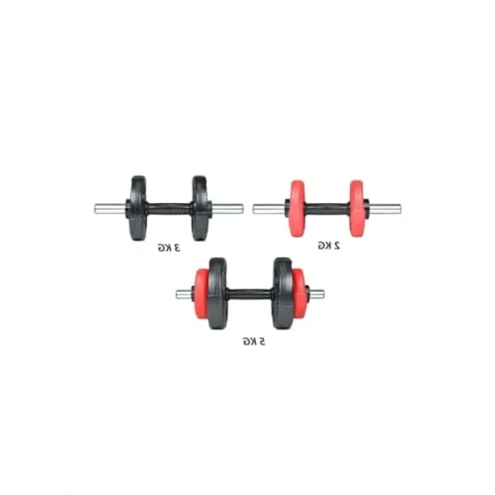 Multifonksiyonel Grip Plate Dumbbell Seti - Kırmızı ve Siyah