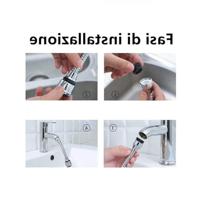 Musluk Uzatma Hortumu - 360° Dönebilir Filtre