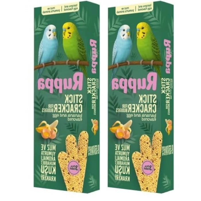 Muz Aromalı 3lü Muhabbet Kuşu Krakeri, 2 Paket