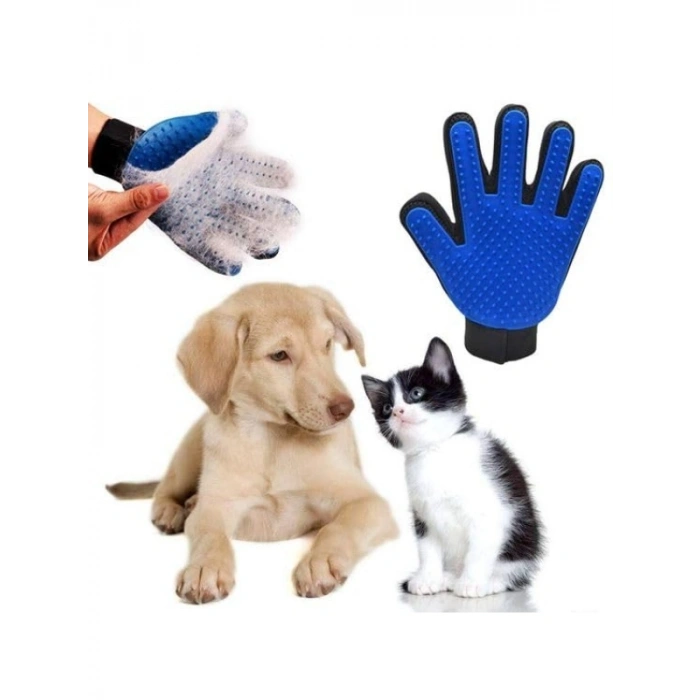 Nazik Masaj ve Tüy Toplama Eldiveni - Kedi ve Köpekler için