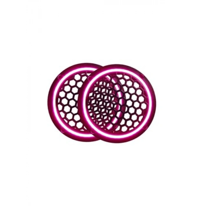 Neon Işıklı 16 cm Hoparlör Kapağı - 2 Adet - Pembe