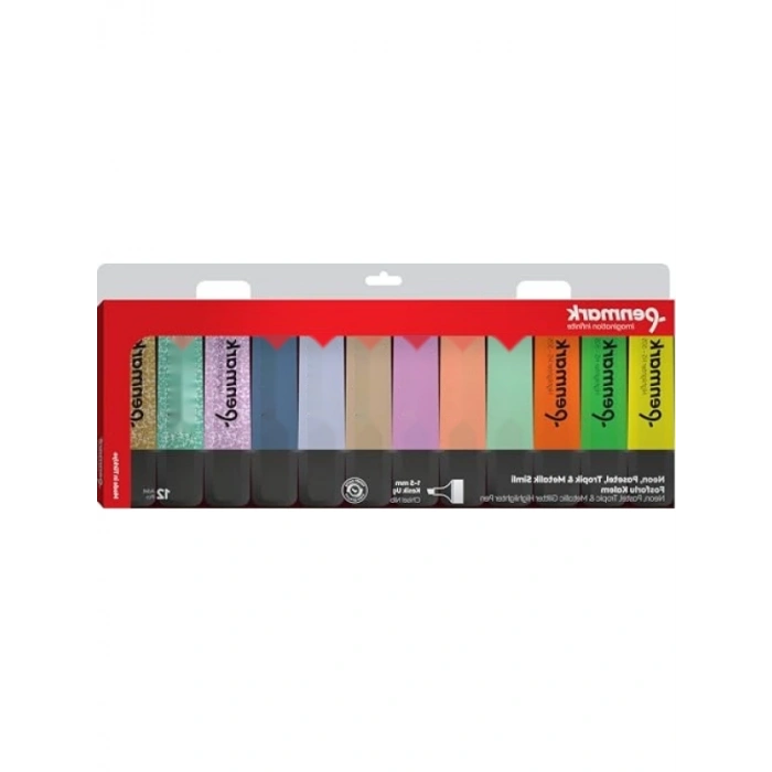 Neon ve Pastel Renkli Fosforlu Kalem Seti (12li)