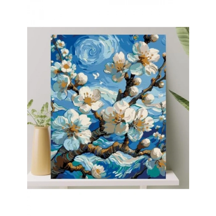 Numaralandırılmış Sayılarla Boyama Tuval Seti - 40x50 cm (Bahar Dalı)