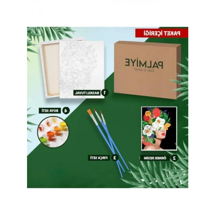 Numaralı Boyama Tuval Seti - Geyik Tasarımlı 40x50 cm