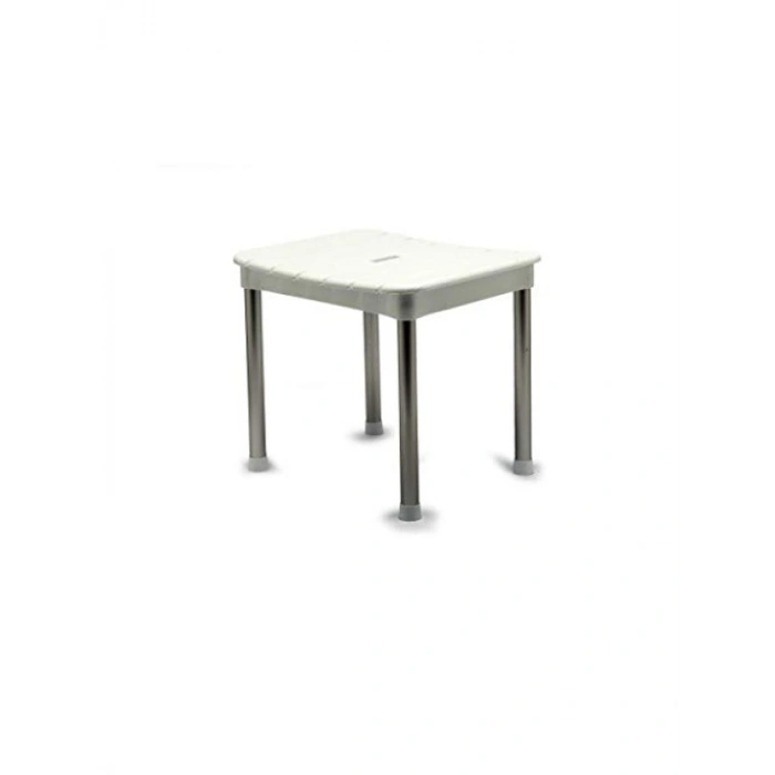 Okaliptus Tasarımlı Tabure, 100 kg Kapasite, 37 x 34 x 30 cm, Beyaz